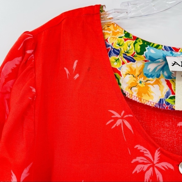 Vintage amara Hawaiian mumu maxi dress flamingo tropical novelty print - Picture 5 of 13